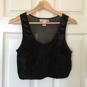 Band of Gypsies Purple Velvet Crop Top